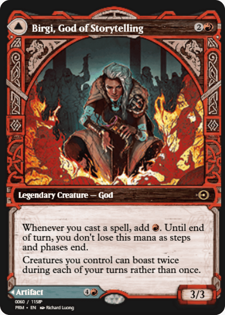Birgi, God of Storytelling // Harnfel, Horn of Bounty