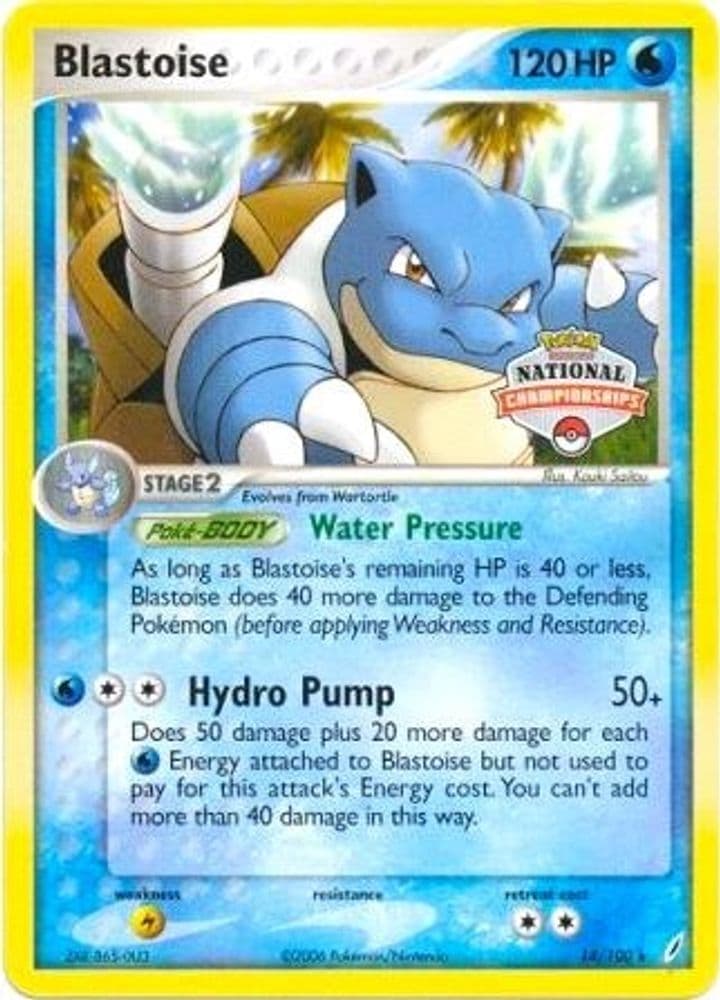 Blastoise - 14/100 (National Championships) [Staff] (National Championships)