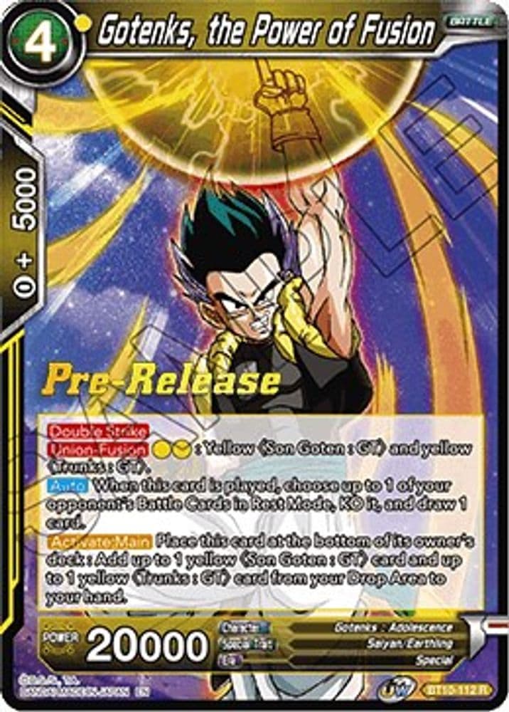 Gotenks, the Power of Fusion (Pre-Release)