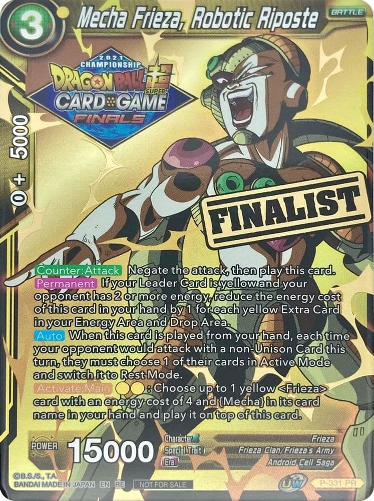 Mecha Frieza, Robotic Riposte (Championship 2021 Vault Set · Finalist Gold Stamped)