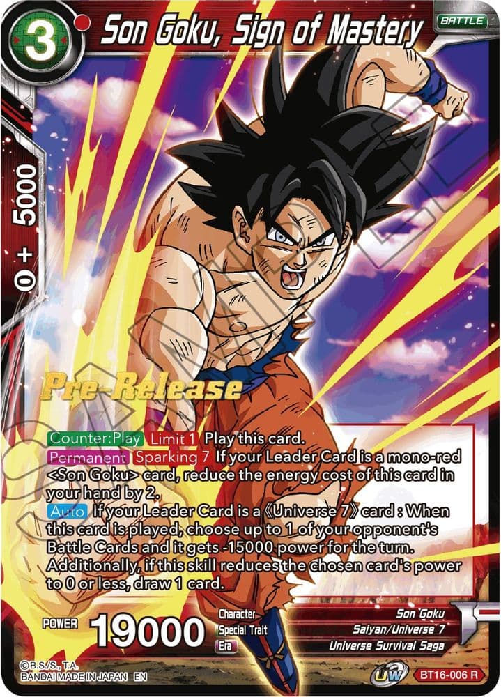 Son Goku, Sign of Mastery (Pre-Release)