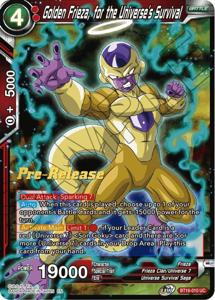 Golden Frieza, for the Universe's Survival (Pre-Release)