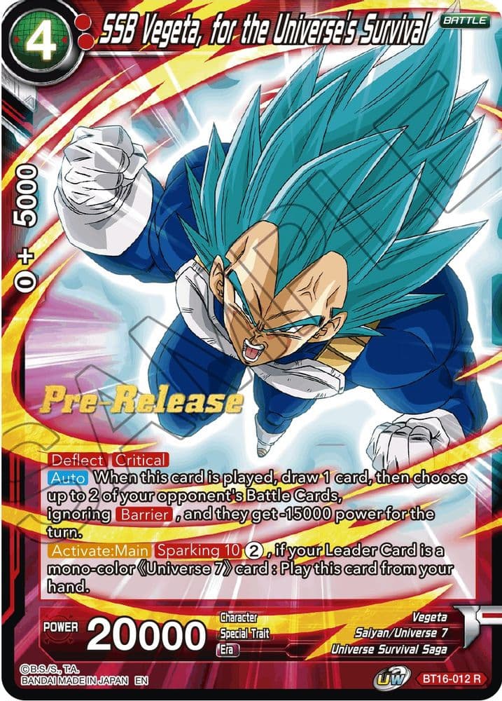 SSB Vegeta, for the Universe's Survival (Event Pack 09) (Alternate Foil) (Pre-Release)