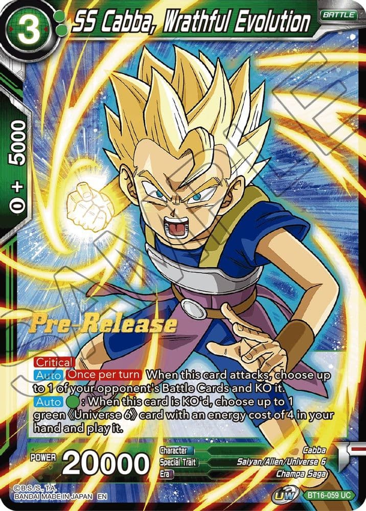 SS Cabba, Wrathful Evolution (Pre-Release)