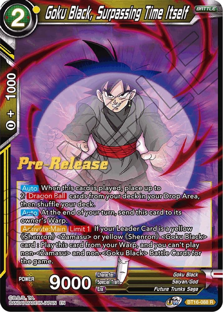 Goku Black, Surpassing Time itself (Pre-Release)
