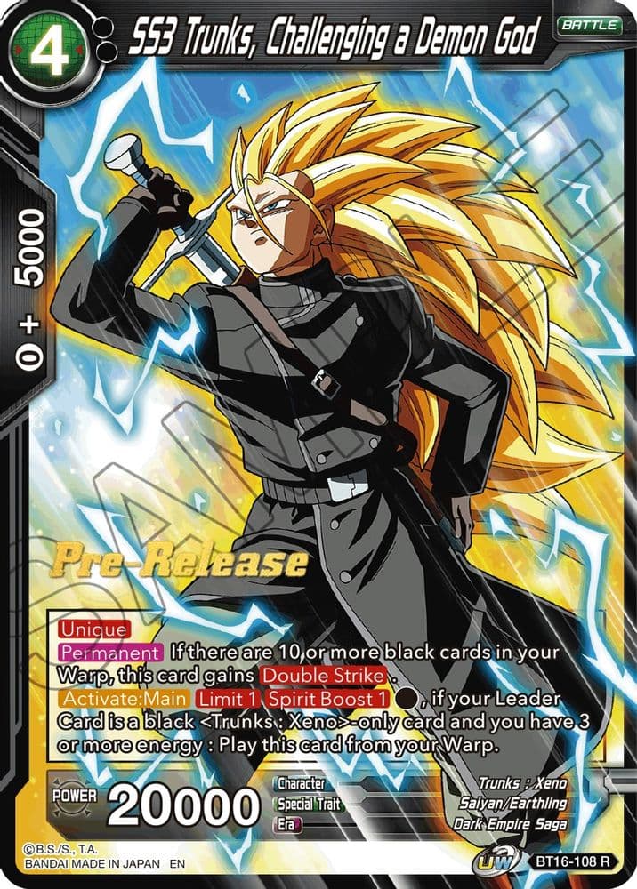 SS3 Trunks, Challenging a Demon God (Pre-Release)