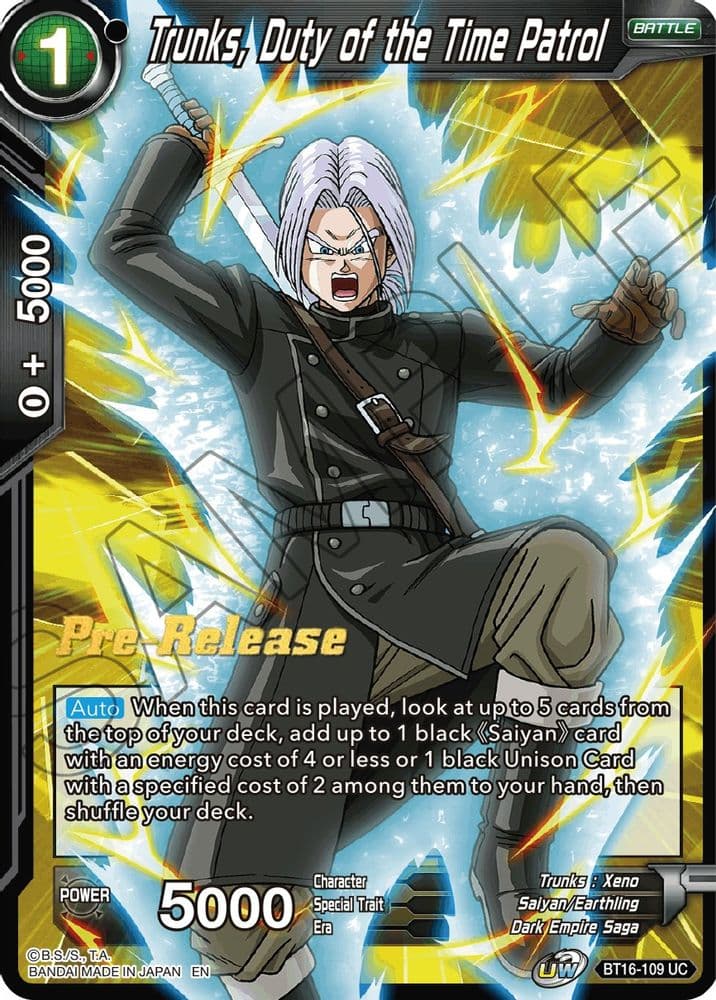 Trunks, Duty of the Time Patrol (Pre-Release)