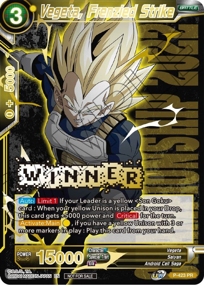 Vegeta, Frenzied Strike (Championship Pack 2022 Vol.2 · Winner Gold Stamped)