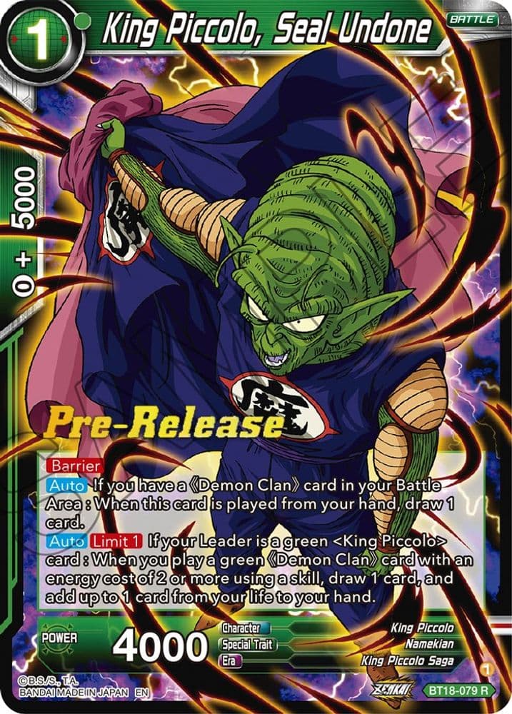 King Piccolo, Seal Undone (Pre-Release)