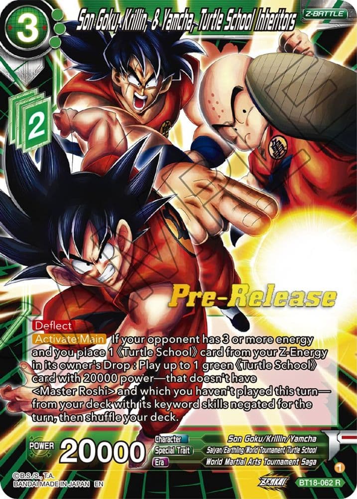 Son Goku, Krillin, & Yamcha, Turtle School Inheritors (Pre-Release)