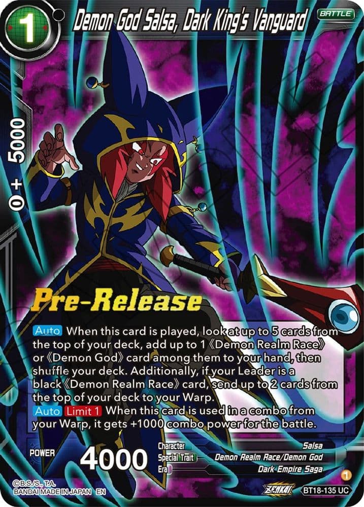 Demon God Salsa, Dark King's Vanguard (Pre-Release)