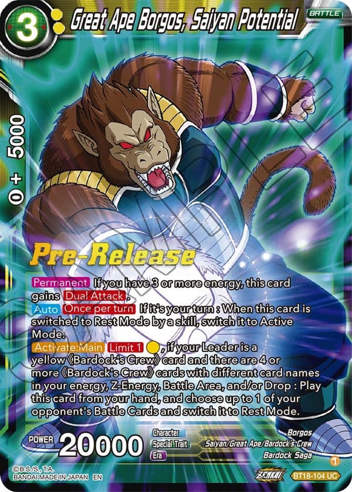 Great Ape Borgos, Saiyan Potential (Pre-Release)