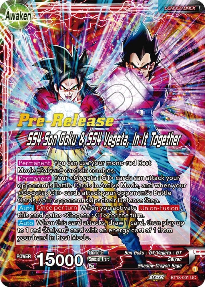 Son Goku & Vegeta // SS4 Son Goku & SS4 Vegeta, In It Together (Pre-Release)