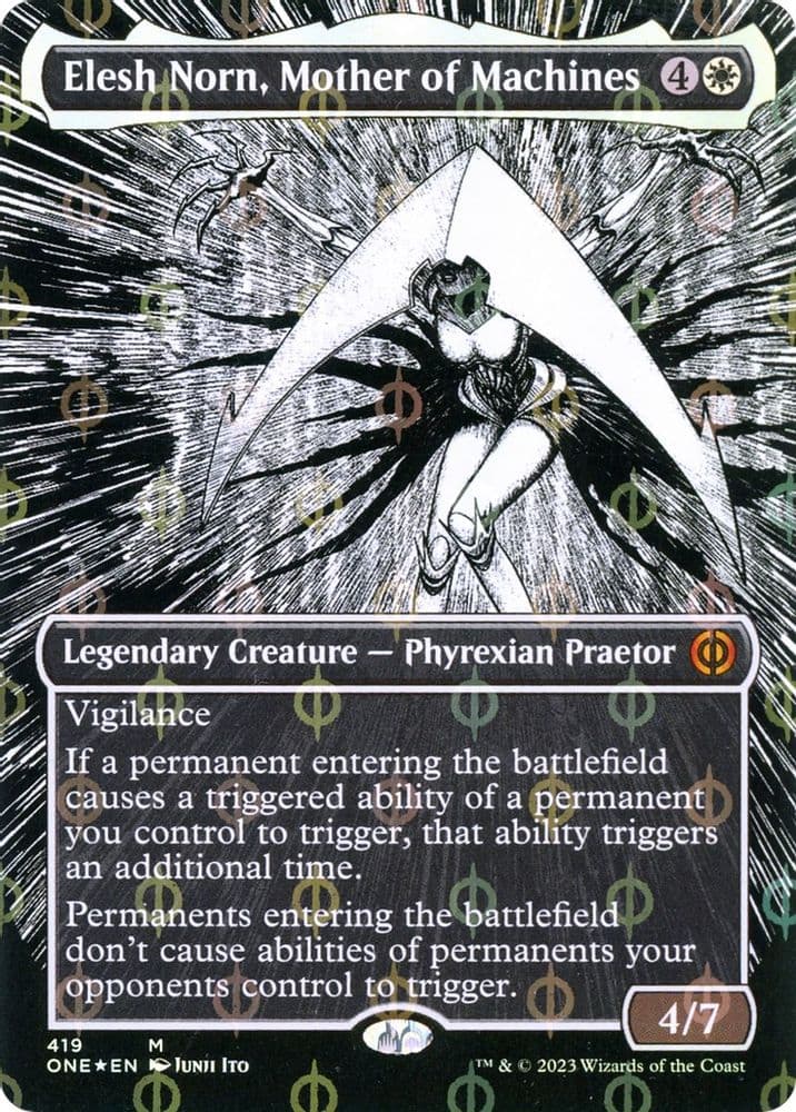 Elesh Norn, Mother of Machines (Borderless) (Step-and-Compleat Foil)