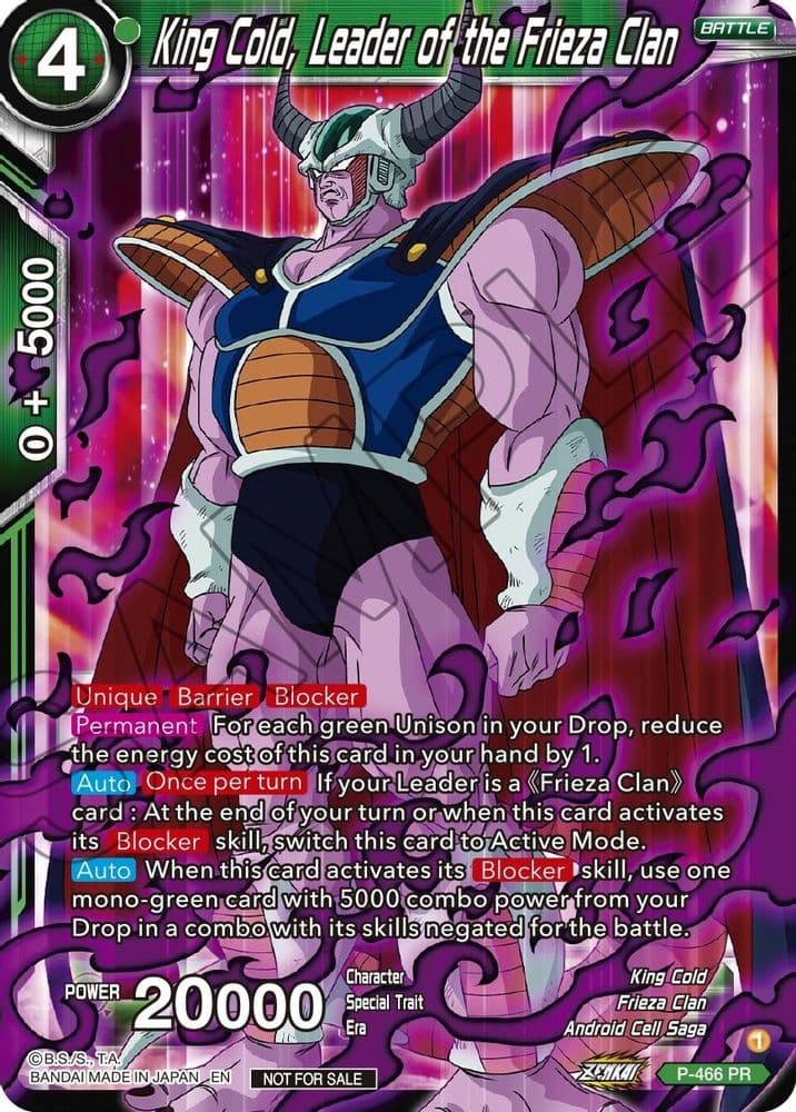 King Cold, Leader of the Frieza Clan (Z03 Dash Pack)