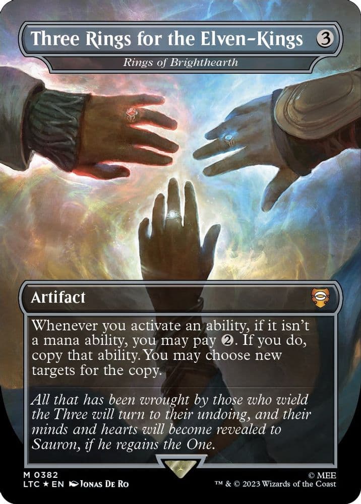 Three Rings for the Elven-Kings - Rings of Brighthearth (Borderless · Surge Foil)
