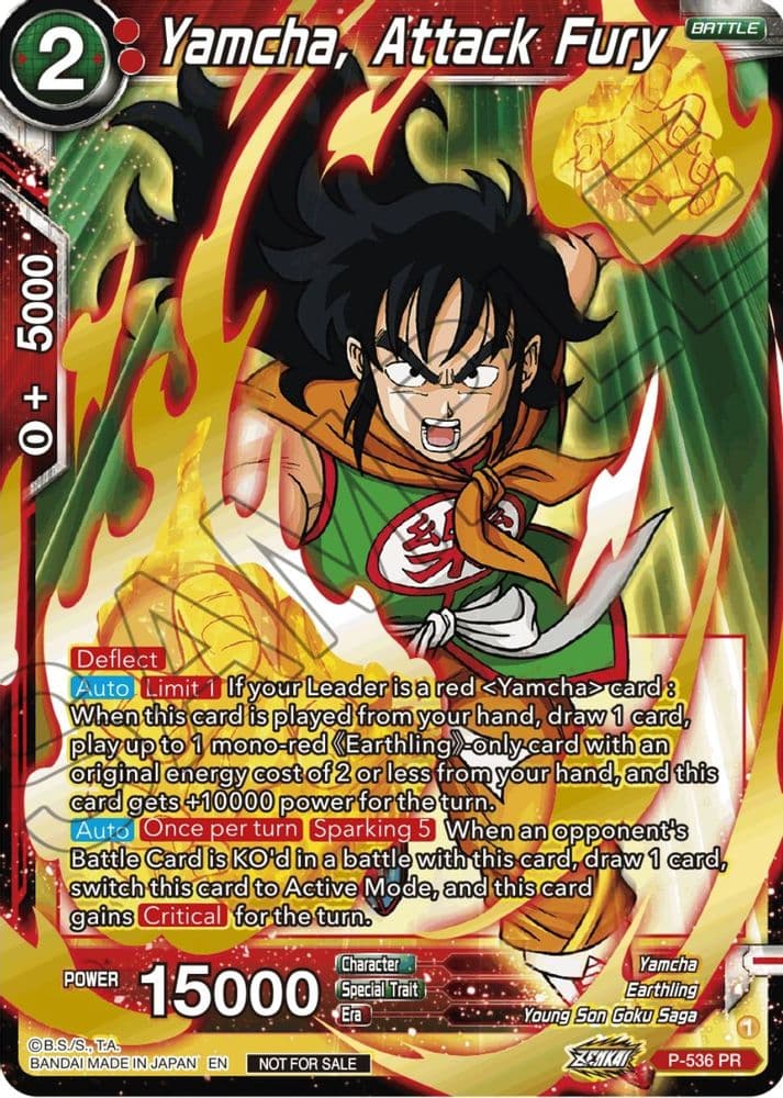 Yamcha, Attack Fury (Championship Selection Pack 2023 Vol.2 · Gold-Stamped Silver Foil)