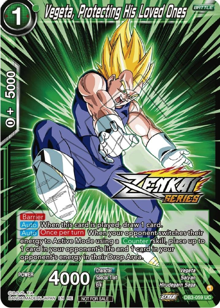 Vegeta, Protecting His Loved Ones (Event Pack 12)