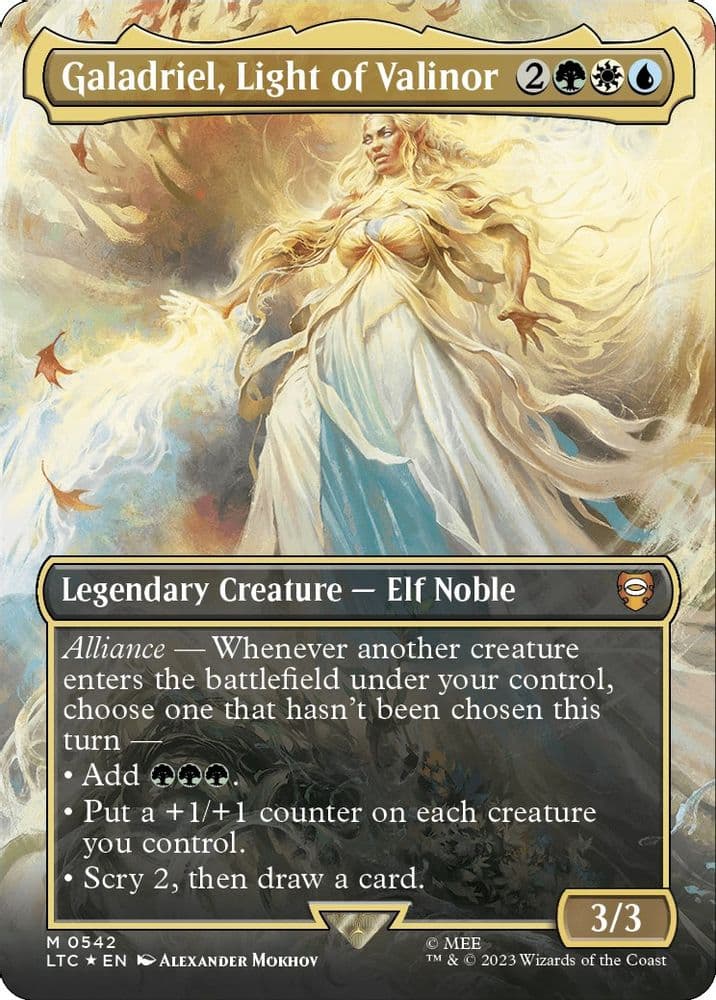 Galadriel, Light of Valinor (Borderless · Surge Foil)