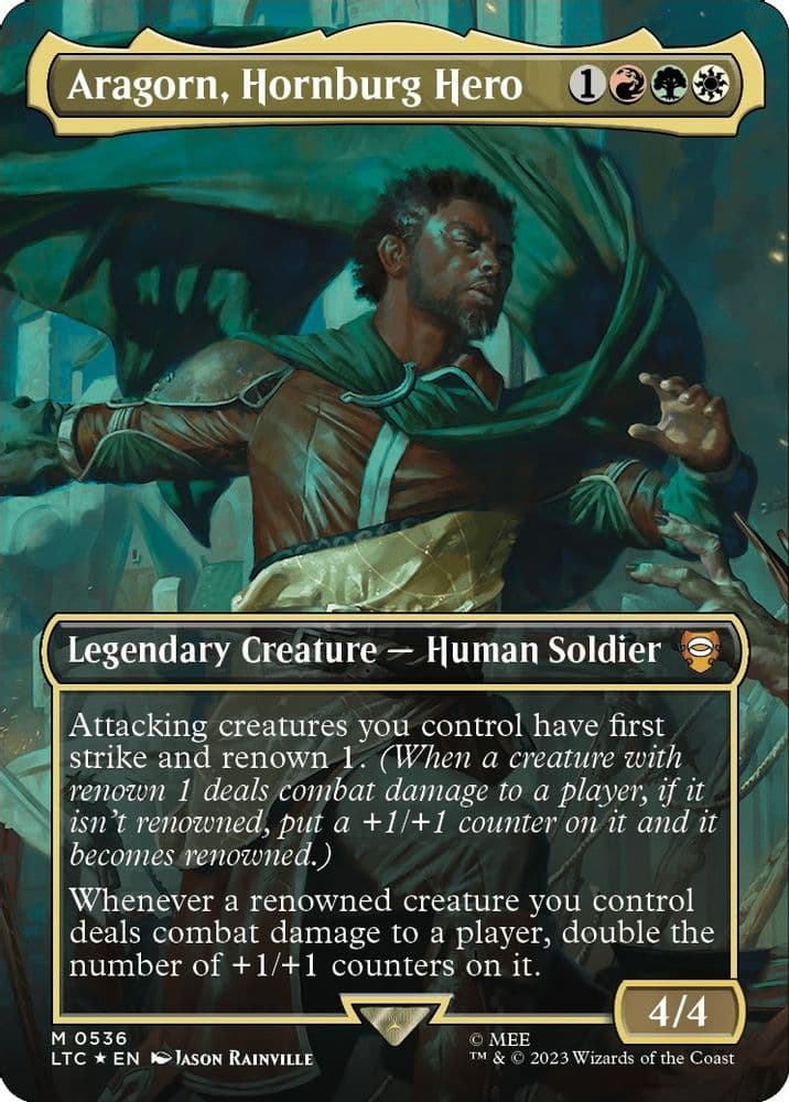 Aragorn, Hornburg Hero (Borderless · Surge Foil)