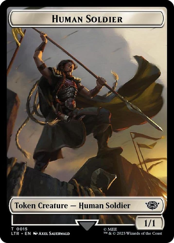 Human Soldier (0015) // Food (0023) Double-Sided Token (Surge Foil)