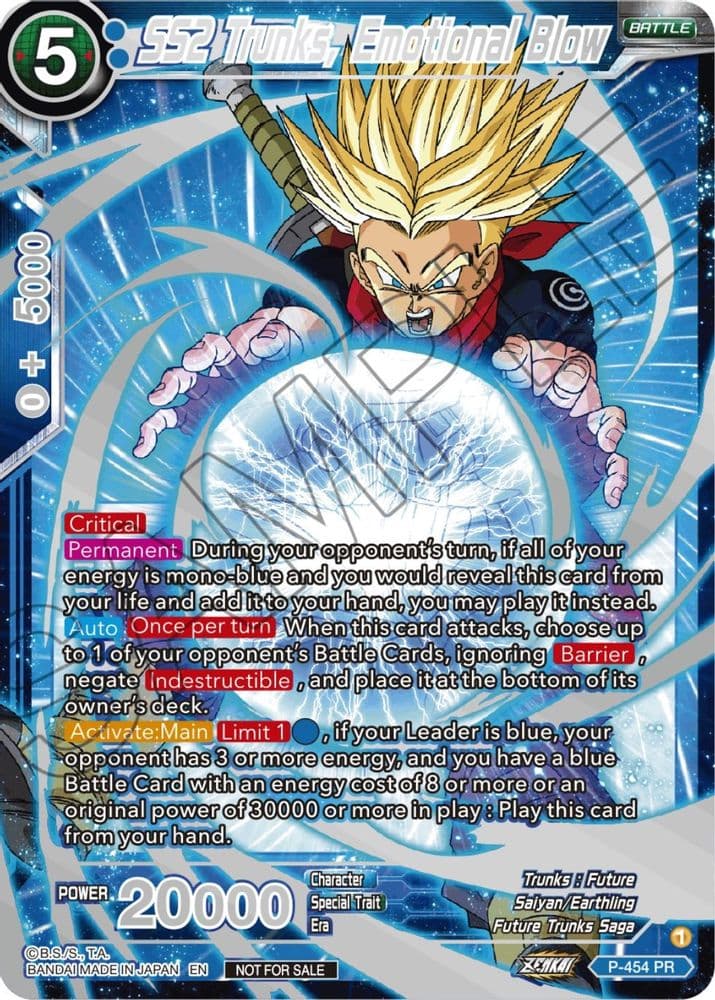 SS2 Trunks, Emotional Blow (Championship 2023 Reward Alternate Art Card Set)
