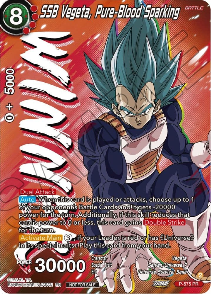SSB Vegeta, Pure-Blood Sparking (Zenkai Series Tournament Pack Vol.7 · Winner)