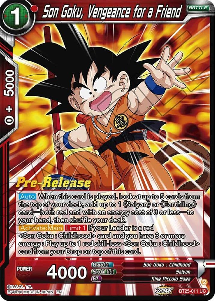 Son Goku, Vengeance for a Friend (Pre-Release)
