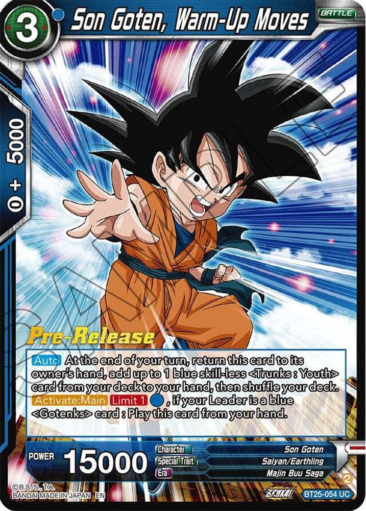Son Goten, Warm-Up Moves (Pre-Release)