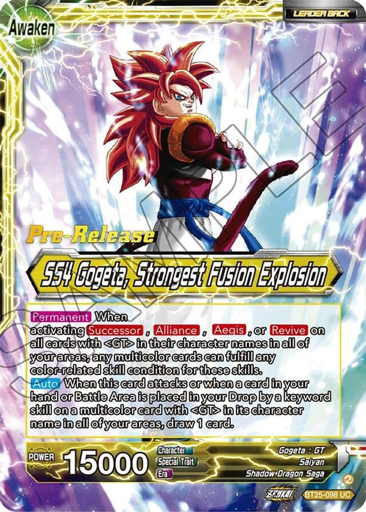 SS4 Son Goku & SS4 Vegeta // SS4 Gogeta, Strongest Fusion Explosion (Pre-Release)