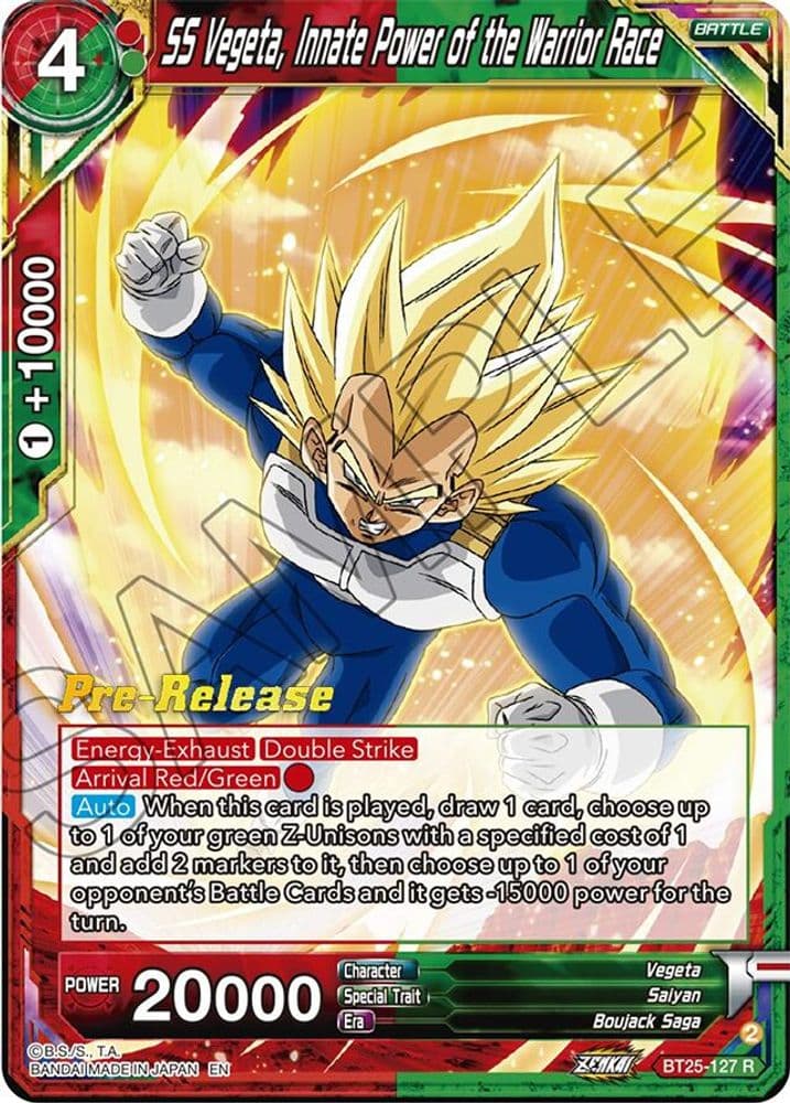 SS Vegeta, Innate Power of the Warrior Race (Pre-Release)
