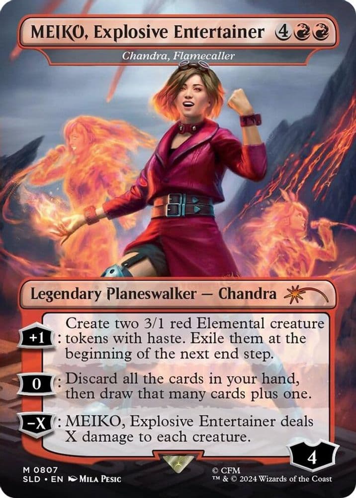 MEIKO, Explosive Entertainer - Chandra, Flamecaller (Rainbow Foil)