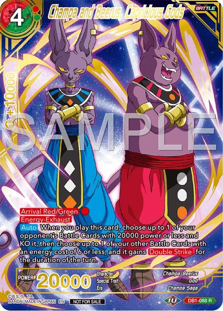 Champa and Beerus, Capricious Gods (Championship 2024 Finals Pack · Gold Stamped)