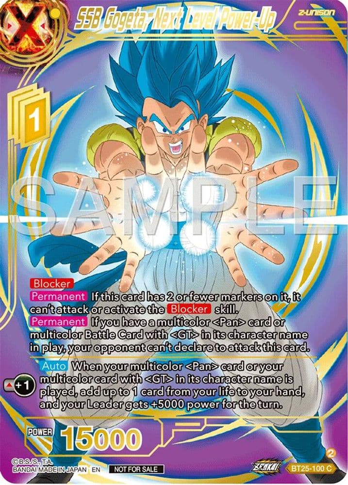 SSB Gogeta, Next Level Power-Up (Championship 2024 Finals Zenkai Pack · Gold Stamped)