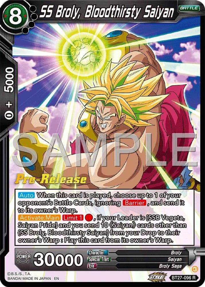 SS Broly, Bloodthirsty Saiyan (Pre-Release)