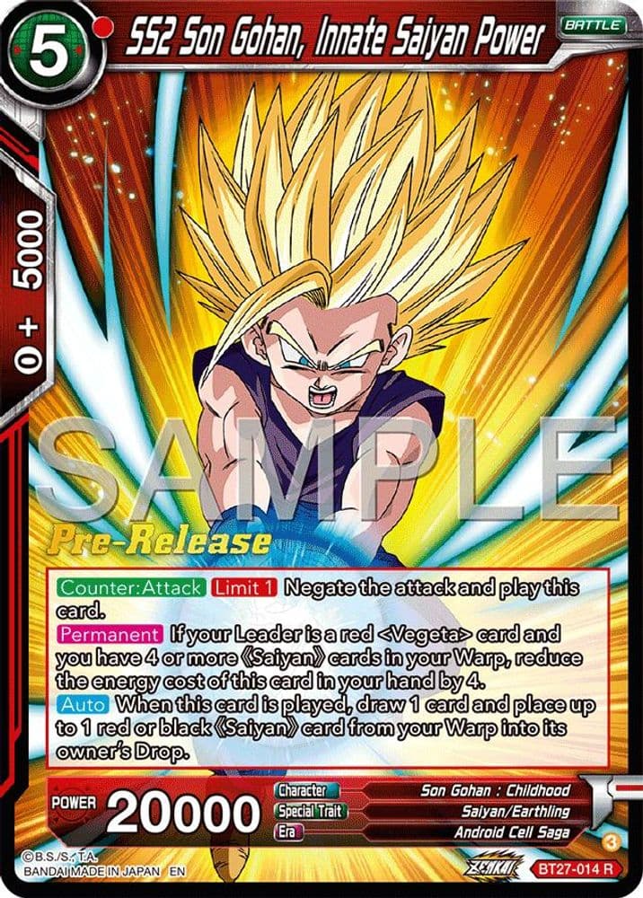 SS2 Son Gohan, Innate Saiyan Power (Pre-Release)