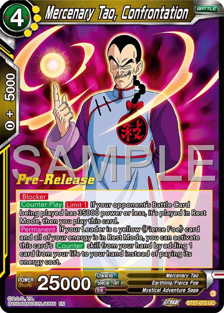 Mercenary Tao, Confrontation (Pre-Release)