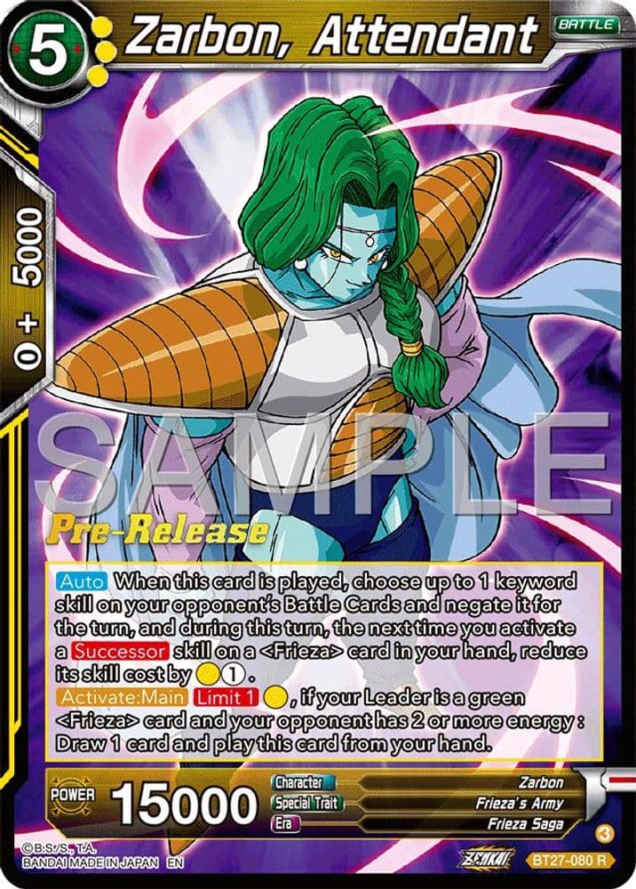 Zarbon, Attendant (Pre-Release)