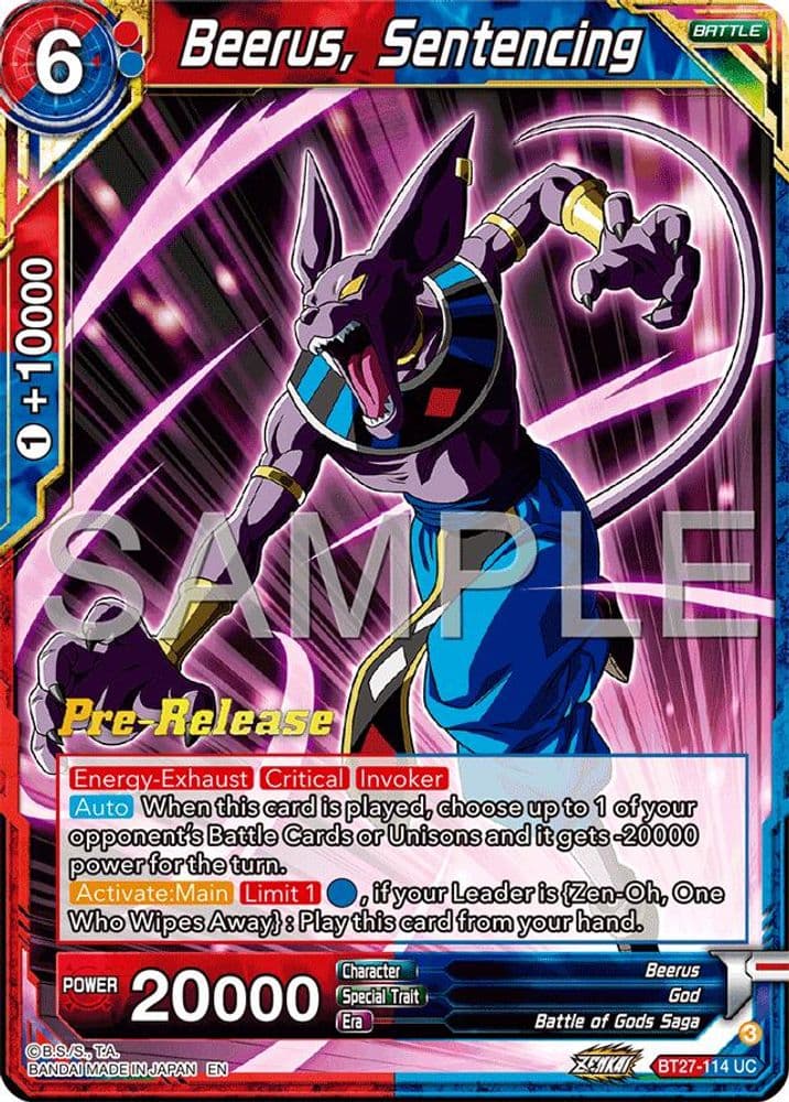 Beerus, Sentencing (Pre-Release)