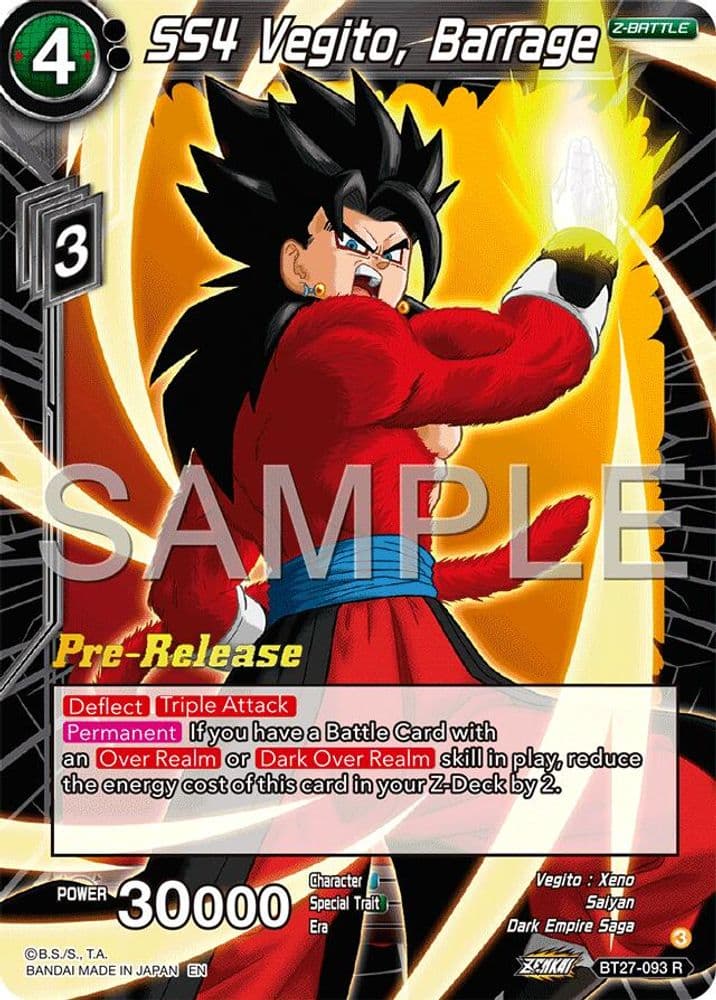 SS4 Vegito, Barrage (Pre-Release)