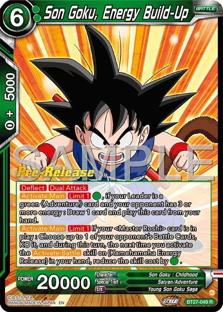 Son goku, Enegry Build-Up (Pre-Release)