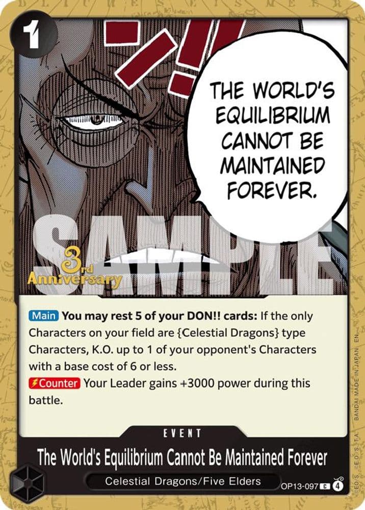 The World's Equilibrium Cannot Be Maintained Forever (3rd Anniversary Tournament)