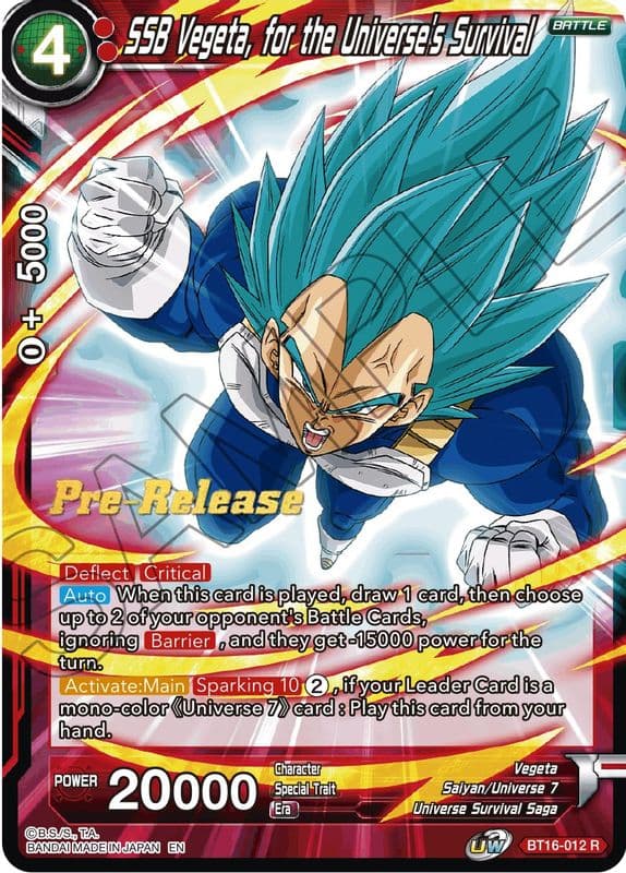 SSB Vegeta, for the Universe's Survival (Event Pack 09) (Alternate Foil) (Pre-Release)