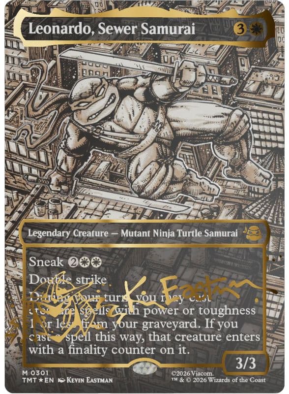 Leonardo, Sewer Samurai (Borderless · Gold-Stamped Signature)