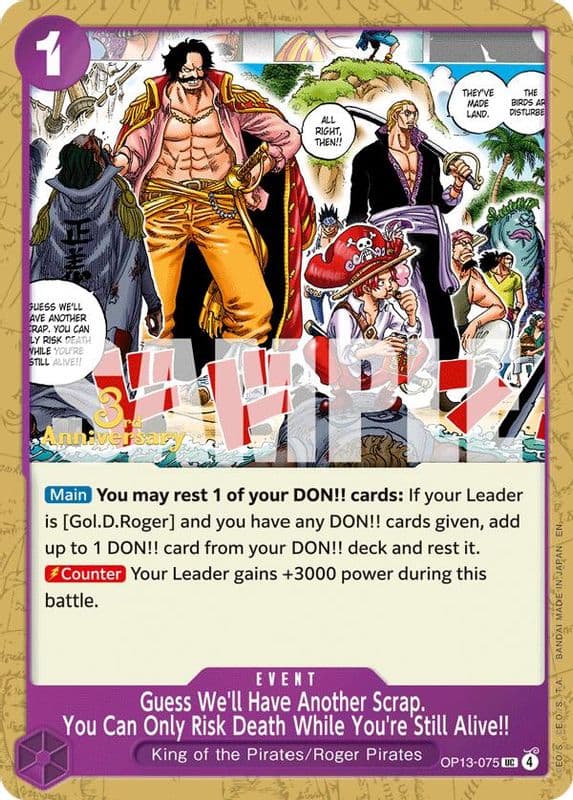 Guess We'll Have Another Scrap. You Can Only Risk Death While You're Still Alive!! (3rd Anniversary Tournament)