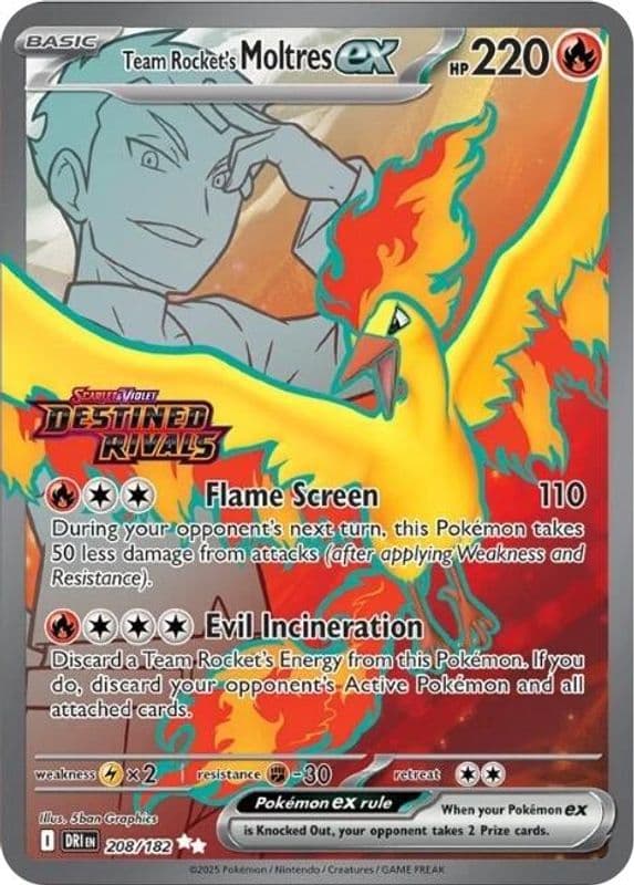 Team Rocket's Moltres ex (Destined Rivals Stamp)
