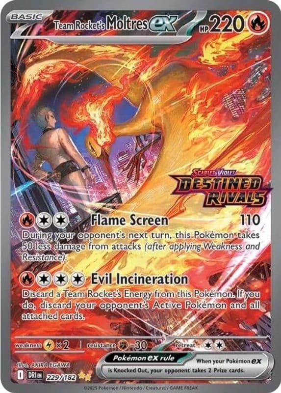 Team Rocket's Moltres ex (Destined Rivals Stamp)