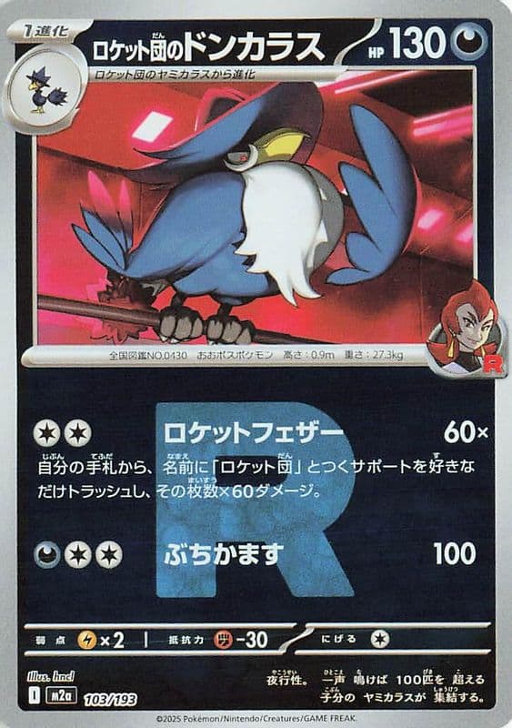 Team Rocket's Honchkrow (Team Rocket Pattern)