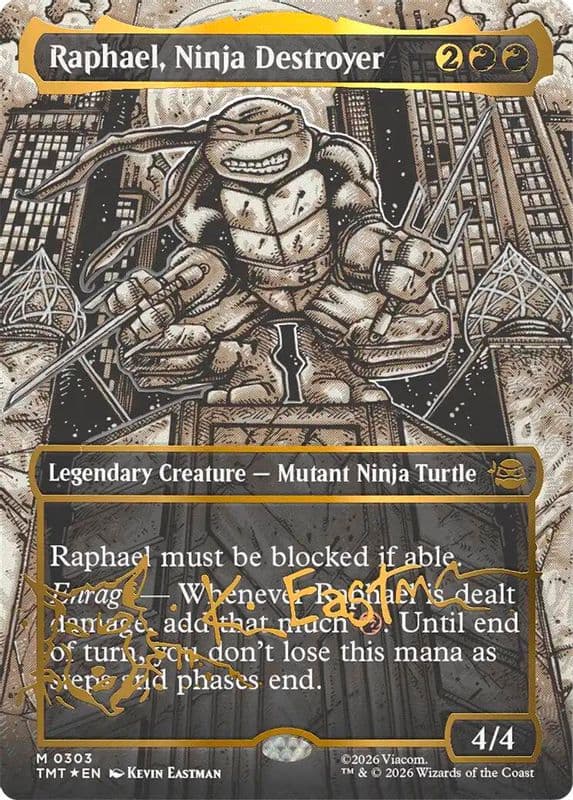 Raphael, Ninja Destroyer (Borderless · Gold-Stamped Signature)