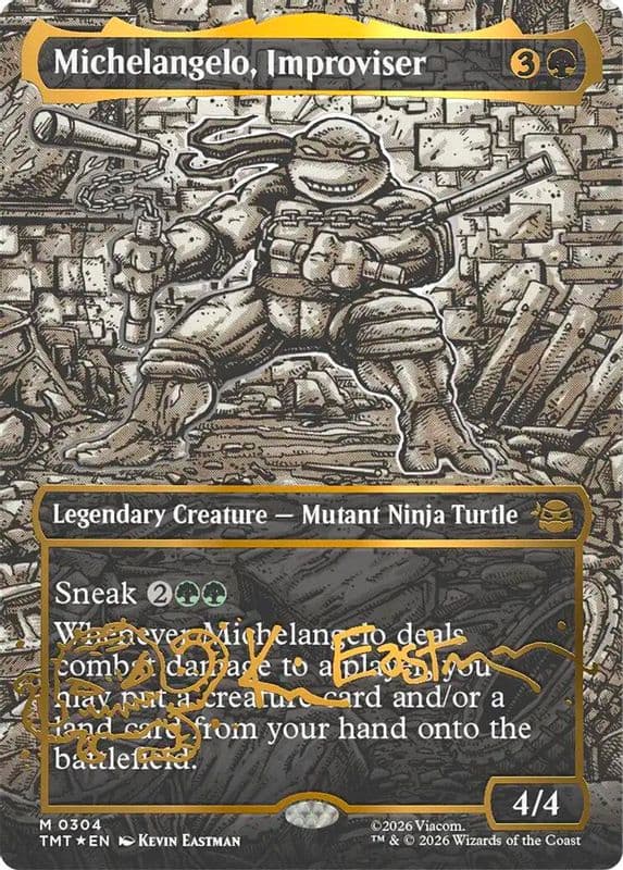 Michelangelo, Improviser (Borderless · Gold-Stamped Signature)
